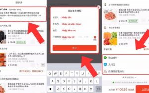 nhập địa chỉ nhận hàng và thanh toán