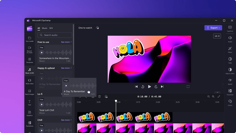 công cụ Clipchamp